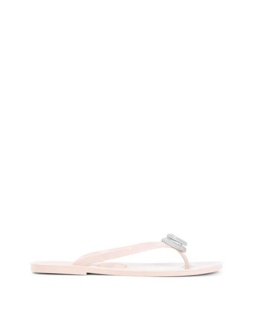 Mach & Mach White Sandales À Ornements En Cristal
