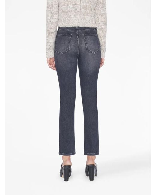 FRAME Blue Le Super High Straight-Leg Jeans