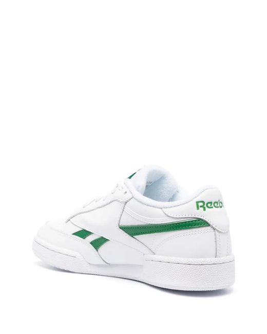 Reebok White Logo-Patch Leather Low-Top Sneakers for men