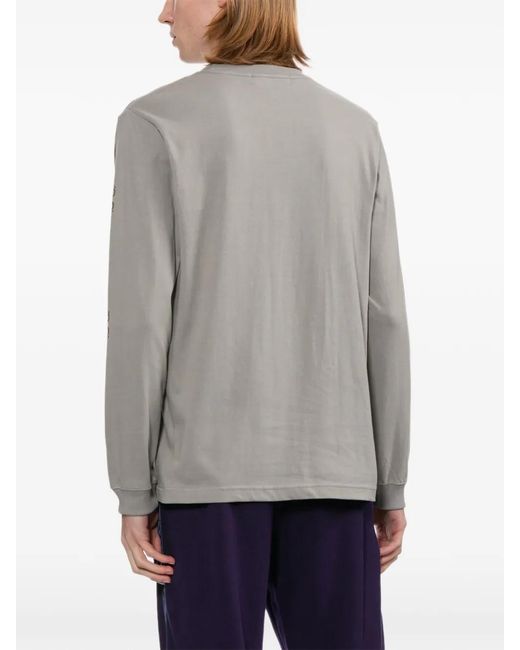 Toga Gray Graphic-Print Long-Sleeve T-Shirt for men