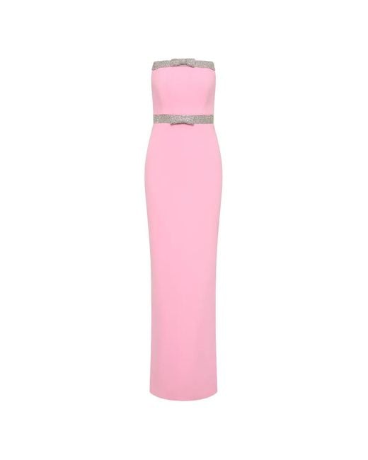 Rebecca Vallance Pink Precious Crystal-Embellished Strapless Gown