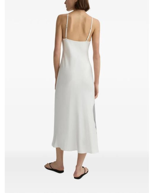 Bondi Born White Como Bias-Cut Slip Maxi Dress