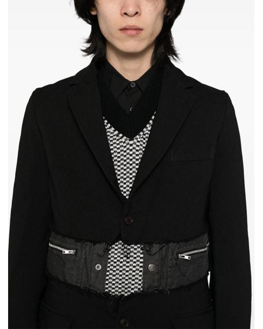 COMME DES GARÇON BLACK Black Single-Breasted Blazer for men