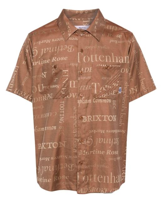 T-shirt en coton à texte imprimé Martine Rose pour homme en coloris Brown