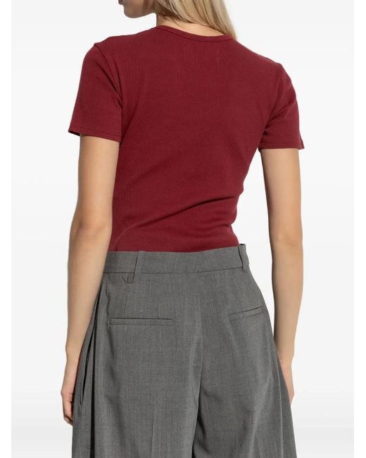 Vivienne Westwood Red Orb-Embellished Ribbed Bodysuit