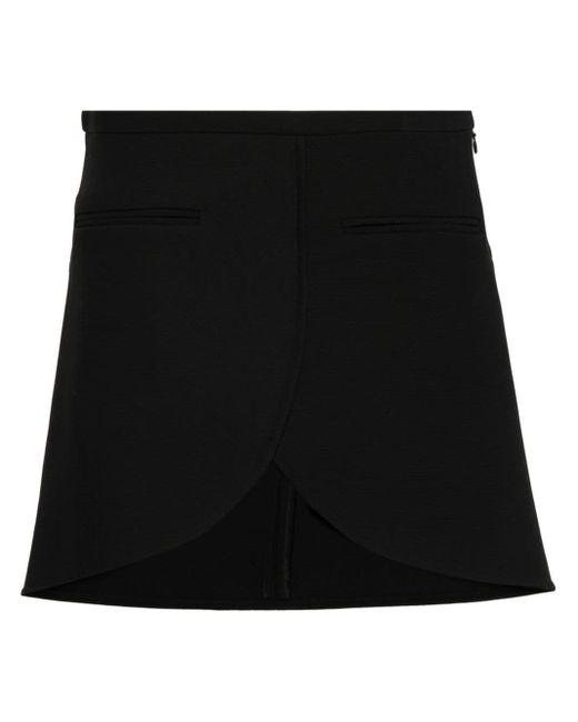 Courreges Black Ellipse Curved Miniskirt