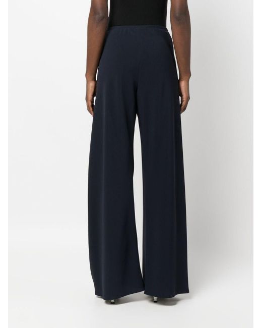 The Row Blue High-waisted Wide-leg Trousers