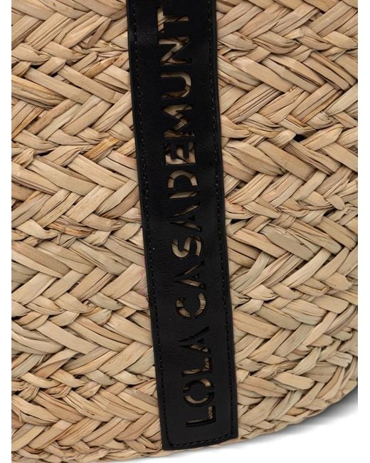 Lola Casademunt Black Leopard-Print Interwoven Tote Bag