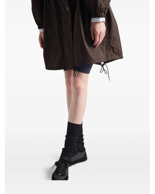 Imperméable À Taille À Lien De Resserrage Prada en coloris Black
