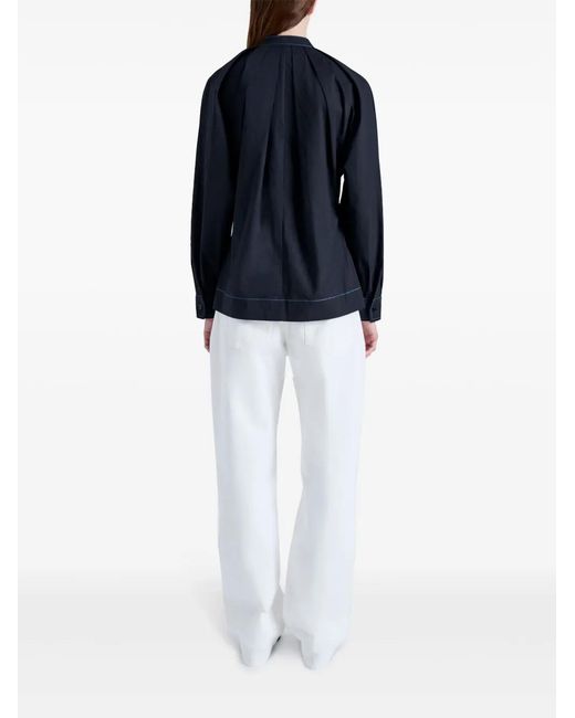 Proenza Schouler Blue Carter Cotton Blouse