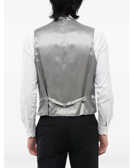 Corneliani White Single-Breasted Jetted-Pocket Waistcoat for men