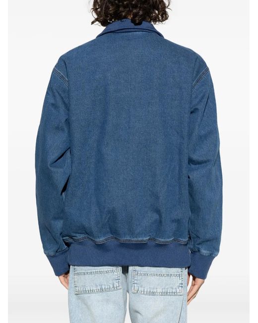 Adidas Blue Adicolor Denim Firebird Sweatshirt for men