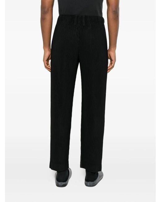Homme Plissé Issey Miyake Black Plissé Trousers for men