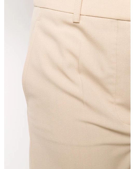 Stella McCartney Natural High-Waisted Tailored Shorts