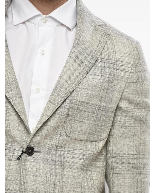 Corneliani Gray Circle Check-Pattern Blazer for men