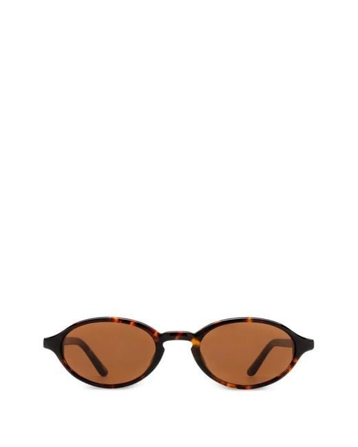 Chimi Brown Lex Tortoise-Effect Oval-Frame Sunglasses