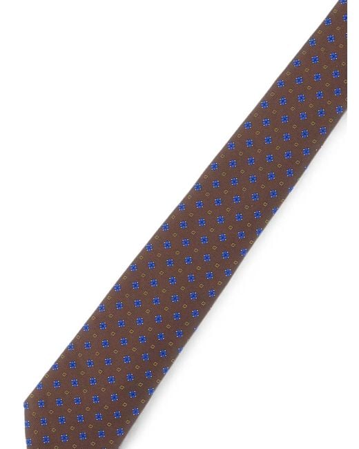 Kiton Purple Floral-Pattern Seven-Fold Tie for men