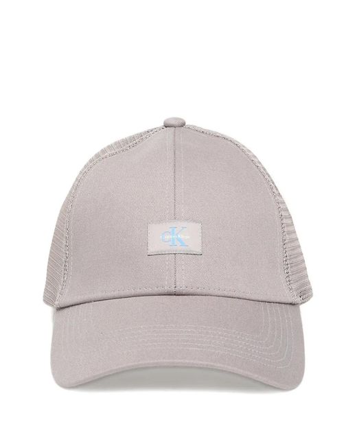 Calvin Klein Gray Logo-Patch Hat