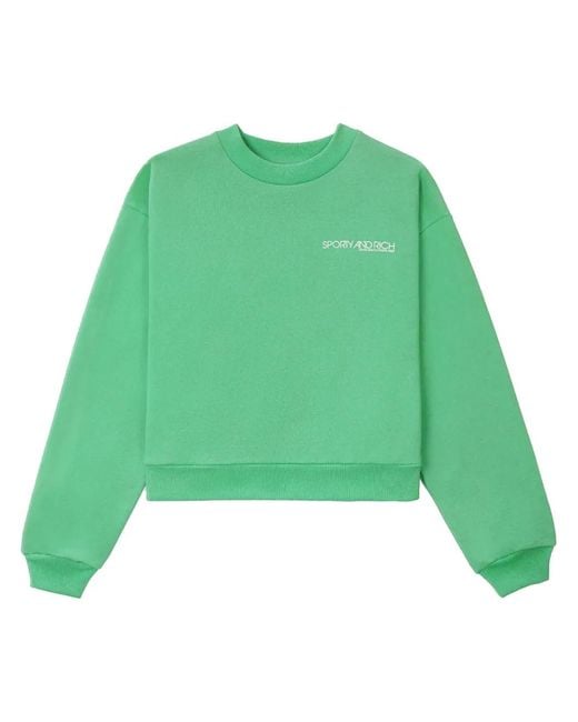 Sporty & Rich Green Kelly Logo-Print Jumper
