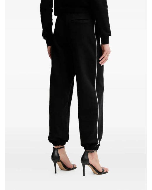Karl Lagerfeld Black Logo-Detail Side-Stripe Trousers