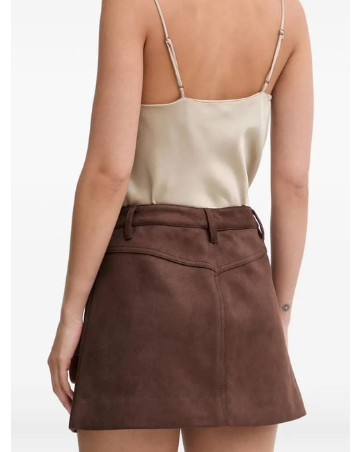 Bardot Brown Patch-Pocket Mini Skirt