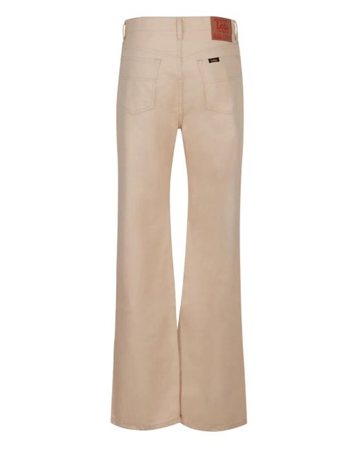 Lois Natural Logo-Patch Flared Jeans