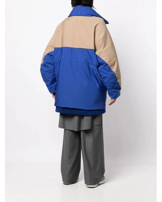 Goen.J Blue Zip-Up Padded Coat