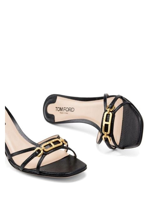 Tom Ford Metallic Whitney 55 Leather Mules