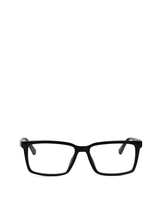 Calvin Klein Black Lunettes De Vue Rectangulaires À Plaque Logo for men