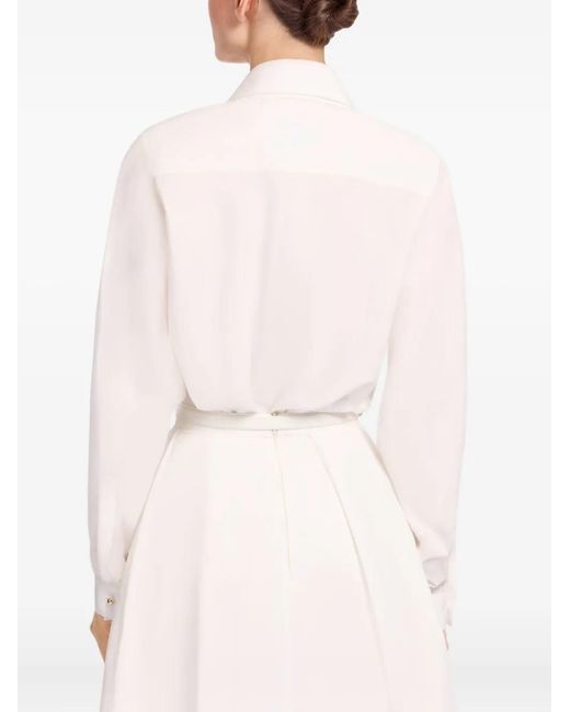 Elie Saab White Monogram-Embroidered Shirt