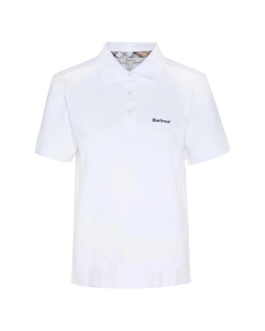 Barbour White Bowford Logo-Embroidered Polo Shirt