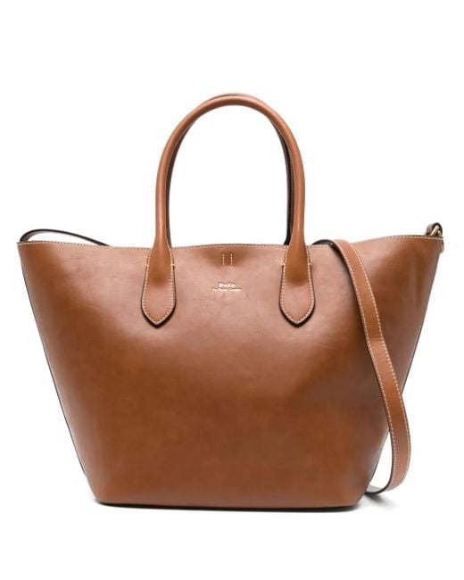 Polo Ralph Lauren Brown Leather Tote Bag