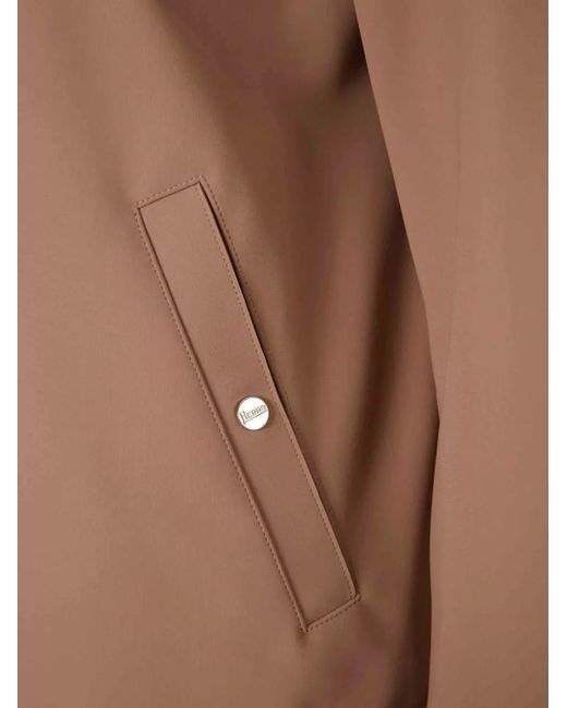Herno Brown Zip-Up Hooded Jacket