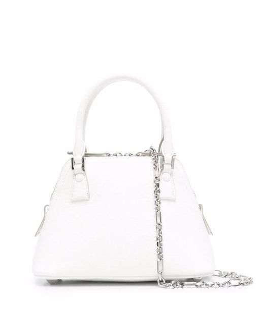 Maison Margiela White Micro 5Ac Leather Tote Bag