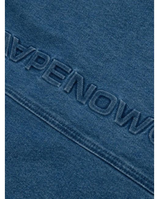 Short En Jean À Logo Embossé Aape By A Bathing Ape pour homme en coloris Blue