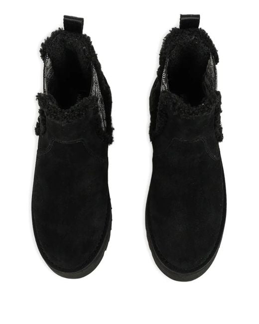Karl Lagerfeld Black Skylar Logo-Detail Platform Ankle Boots