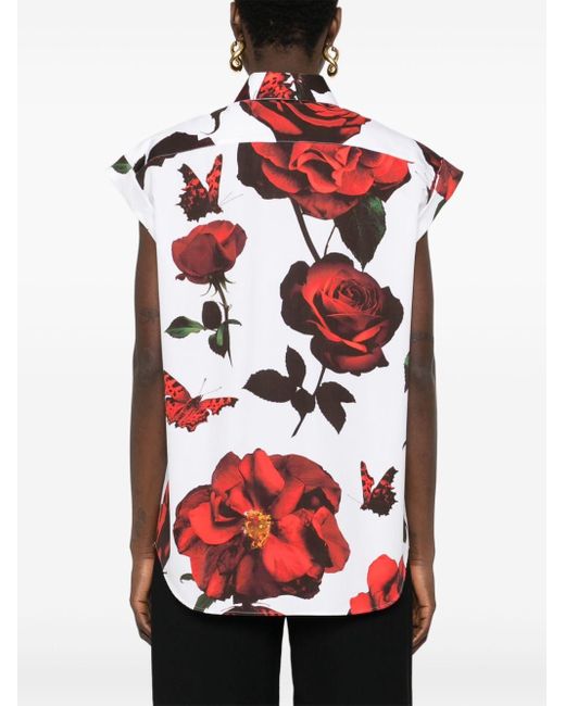 | Camicia stampa rose | female | BIANCO | 42 di Alexander McQueen in Red