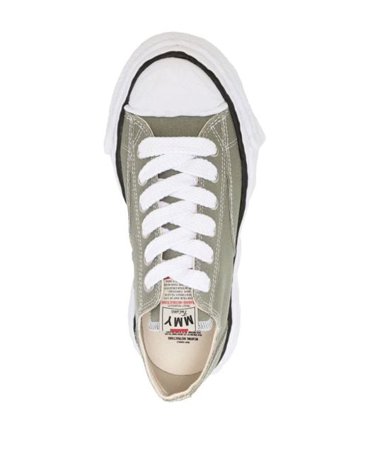 Maison Mihara Yasuhiro White Round-toe Lace-up Sneakers