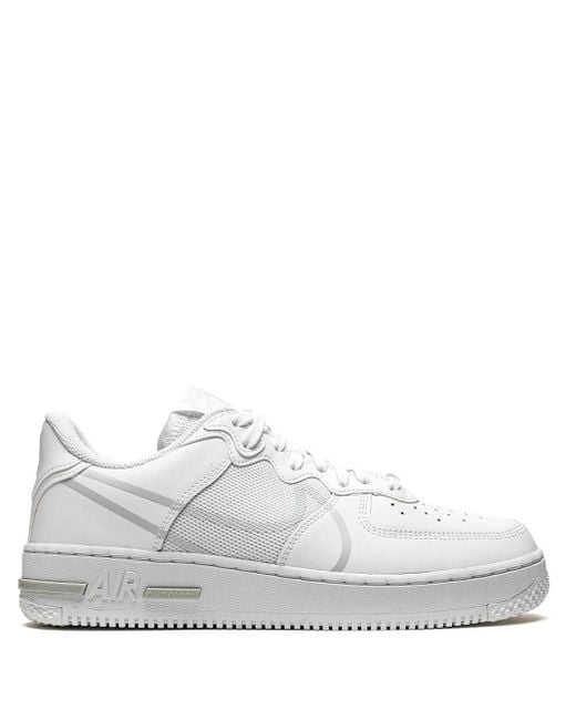 Nike White Air Force 1 Low React Sneakers