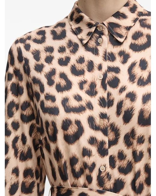 Ouí White Leopard Print Tie Dress