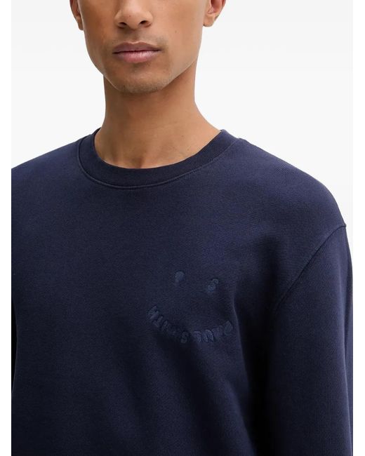 Paul Smith Blue Logo-Embroidered Sweatshirt for men