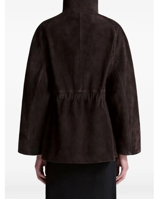 Nour Hammour Black High-Collar Leather Jacket