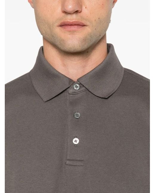 Herno Gray Long-Sleeve Polo Shirt for men