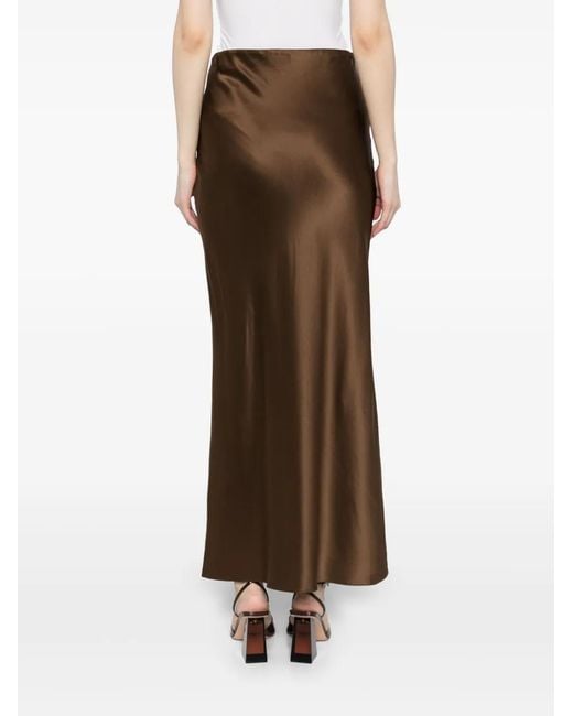 FRAME Brown Silk Skirt