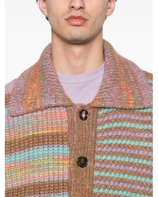 Roberto Collina Brown Patterned Cardigan for men