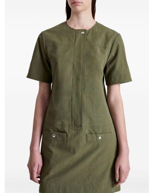 Proenza Schouler Green Short-sleeve Cotton Mini Dress