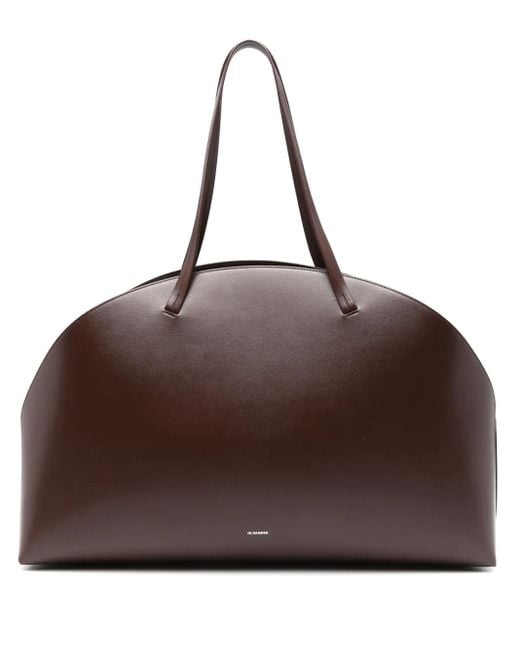 Jil Sander Brown Große Curve Schultertasche