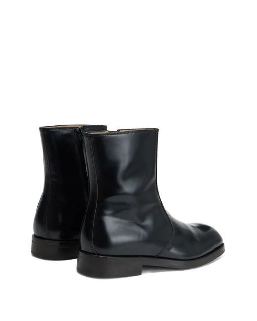 Lemaire Black Square-Toe Boots