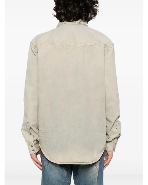 DIESEL White Denim Shirt for men