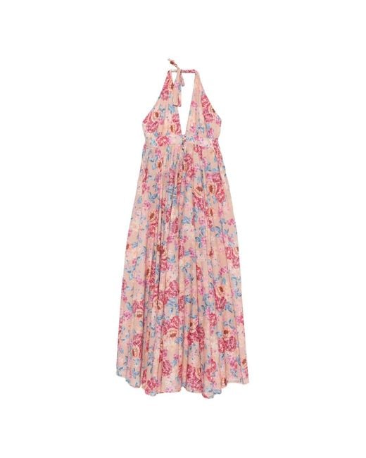 Anjuna Pink Bridget Floral-Print Maxi Dress